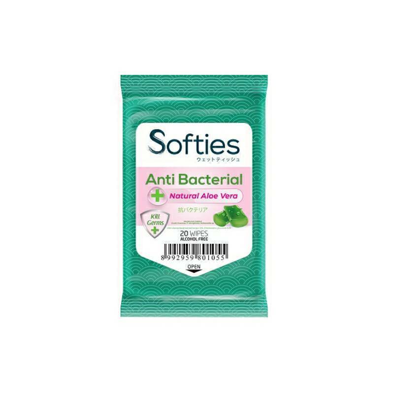 SOFTIES ANTI BACTERIAL ALOE VERA 20'S SOFTIES ANTI BACTERIAL ALOE VERA 20'S